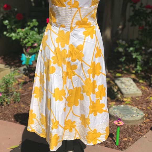 Maggy London Yellow Floral Fit and Flare - Picture 5 of 7